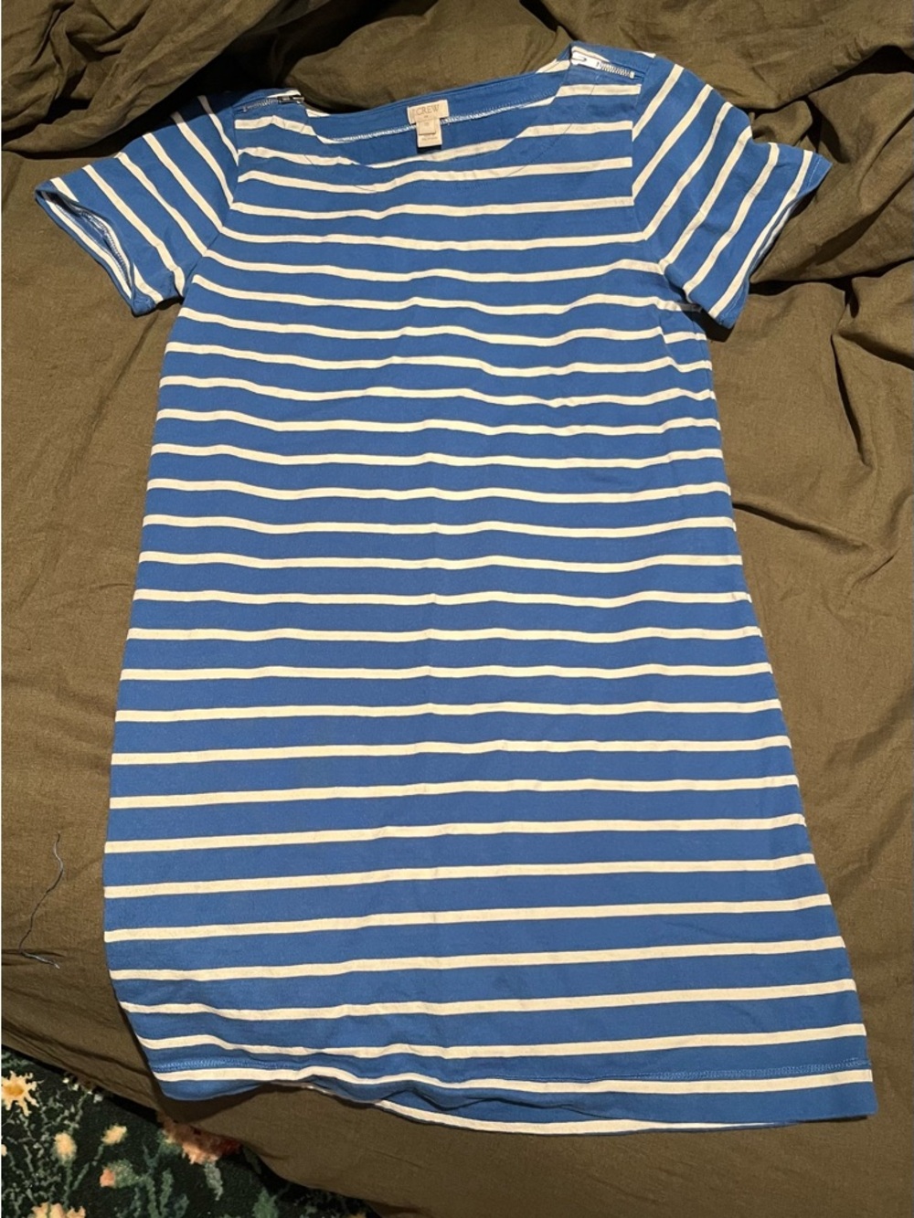 J. Crew Blue and White Striped Tee